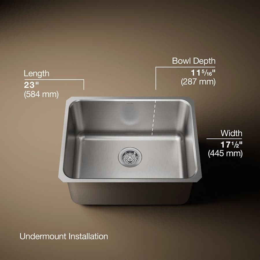 Undertone 23" Undermount Single Basin Stainless Steel Utility Sink