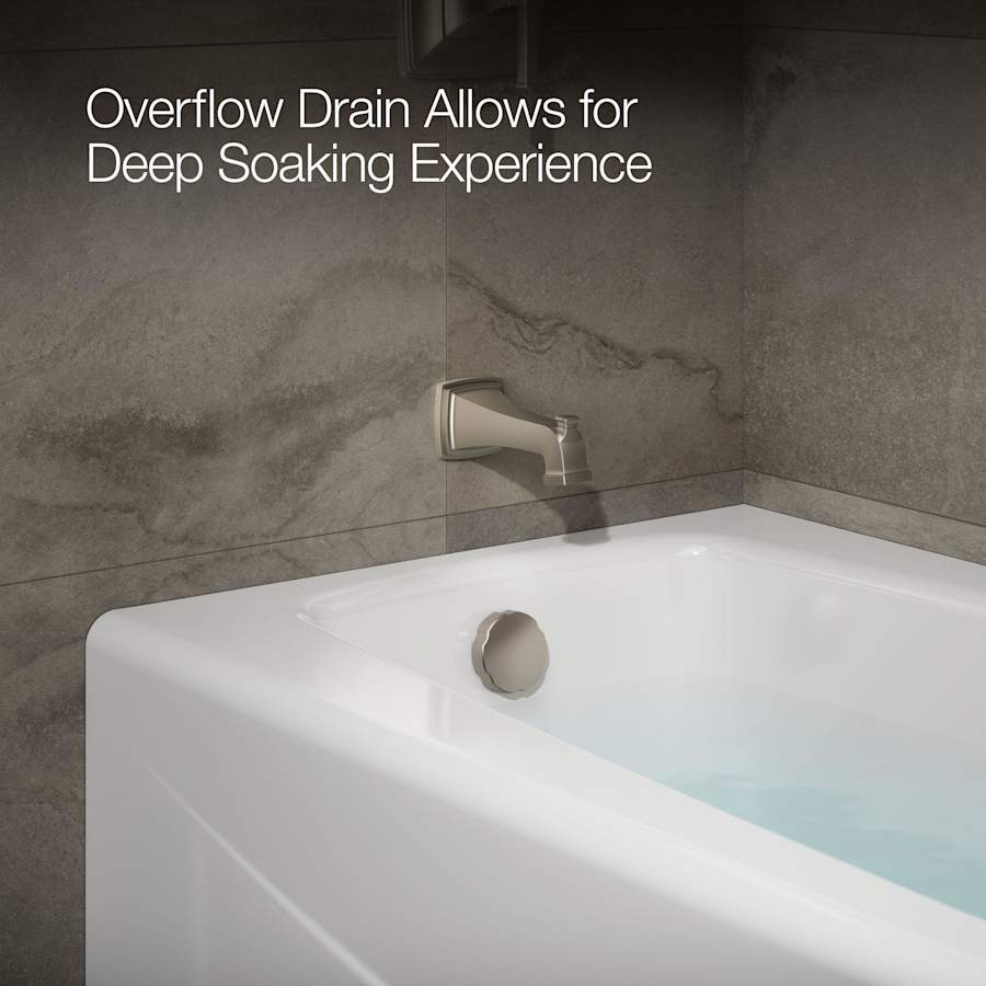 Villager Collection 60" Three Wall Alcove Cast Iron Three Wall Alcove Soaking Bath Tub with Left Hand Drain