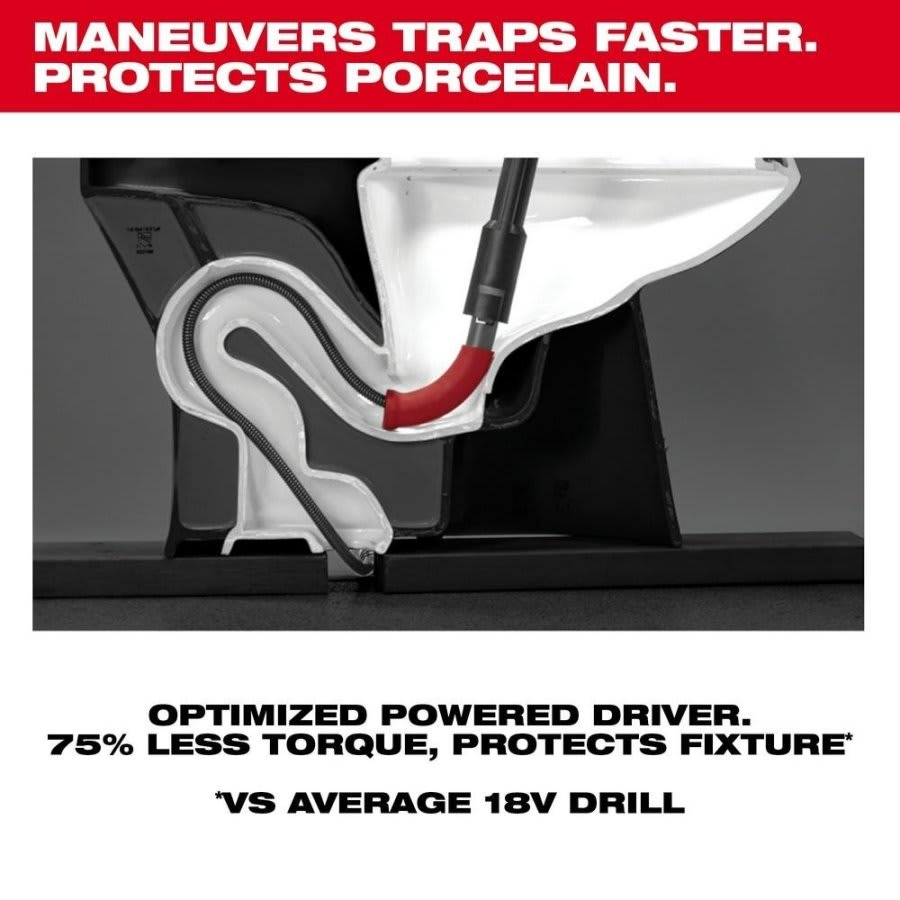 M12™ TRAPSNAKE™ Toilet Auger, Black/Red, 6 ft, Metal