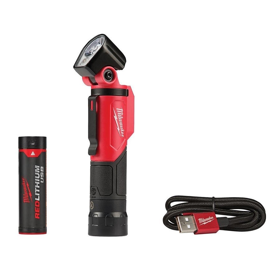 USB Rechargeable Pivoting Flashlight, LED Bulb, Aluminum Housing, 500 lumens