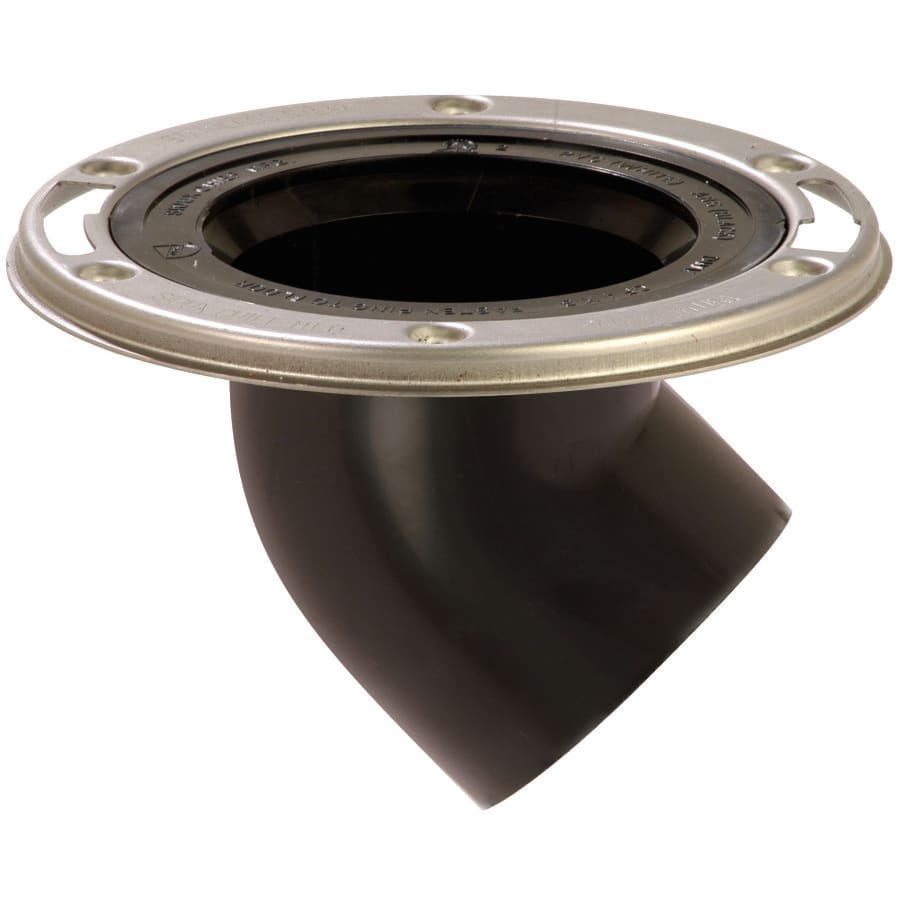 889 DWV Metal Ring Offset Adjustable Closet Flange, 4 x 3 in, Hub, ABS