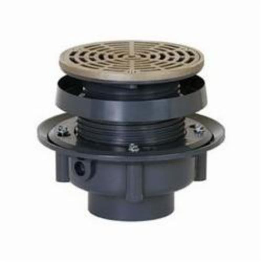 833 Trap Primer Floor Drain, 4 in Outlet, Socket, 6-1/2 in Round Nickel Bronze Top