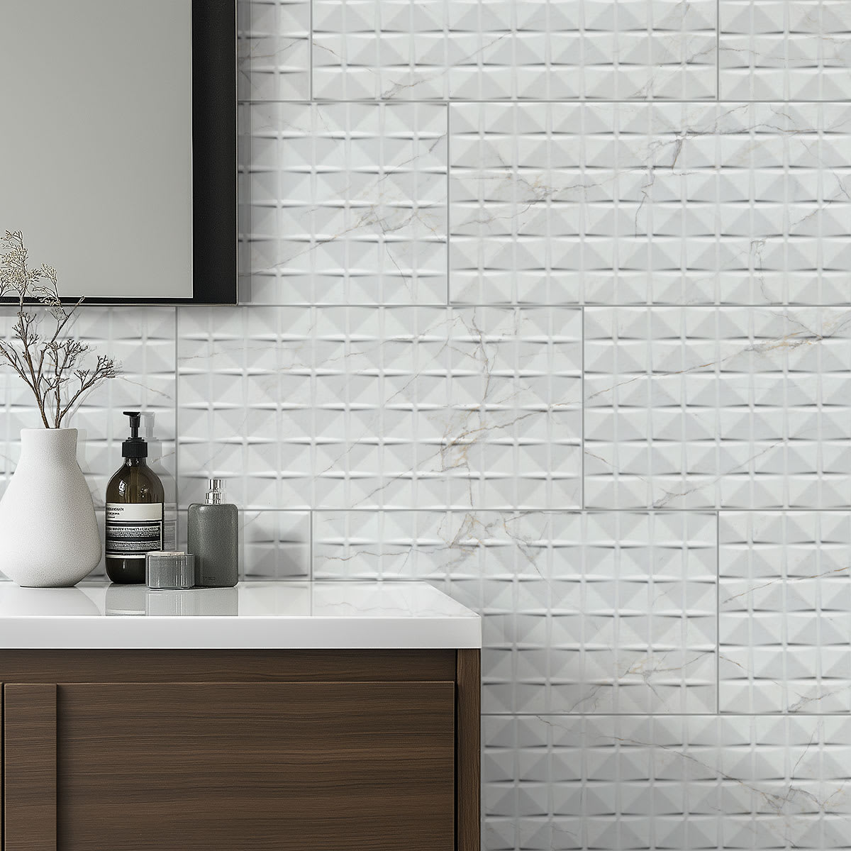 Dymo Calacatta Chex White Glossy