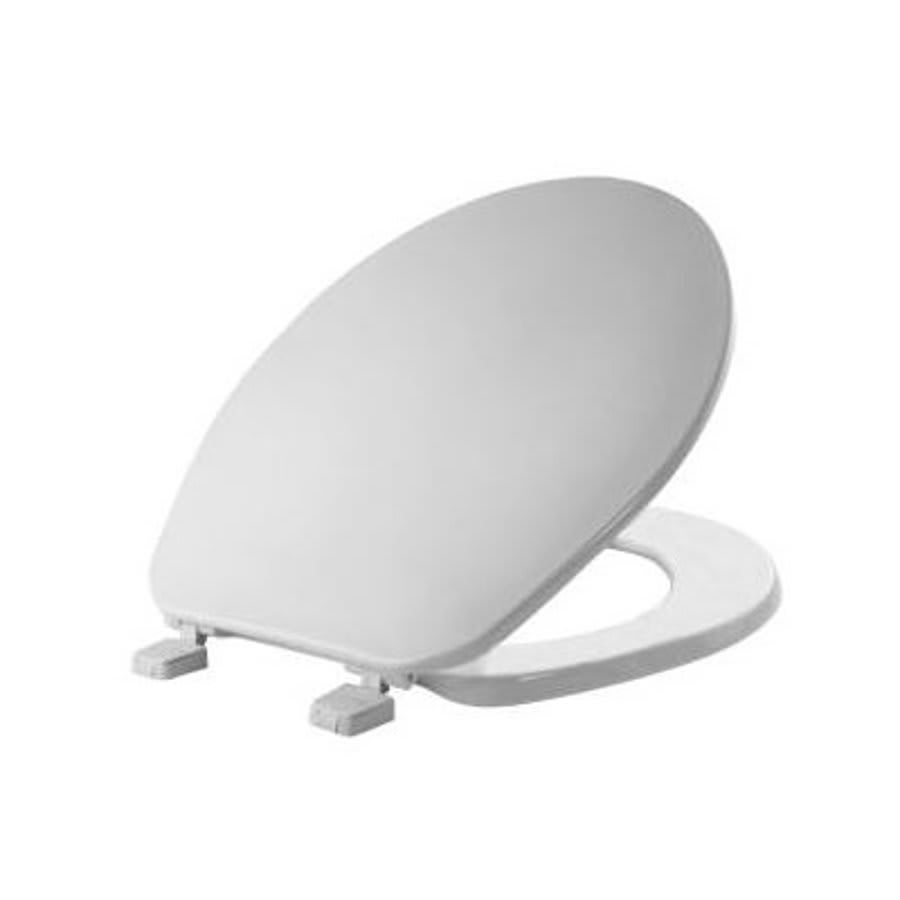 Toilet Seat, Round Bowl, Closed Front, With Cover, Plastic, White