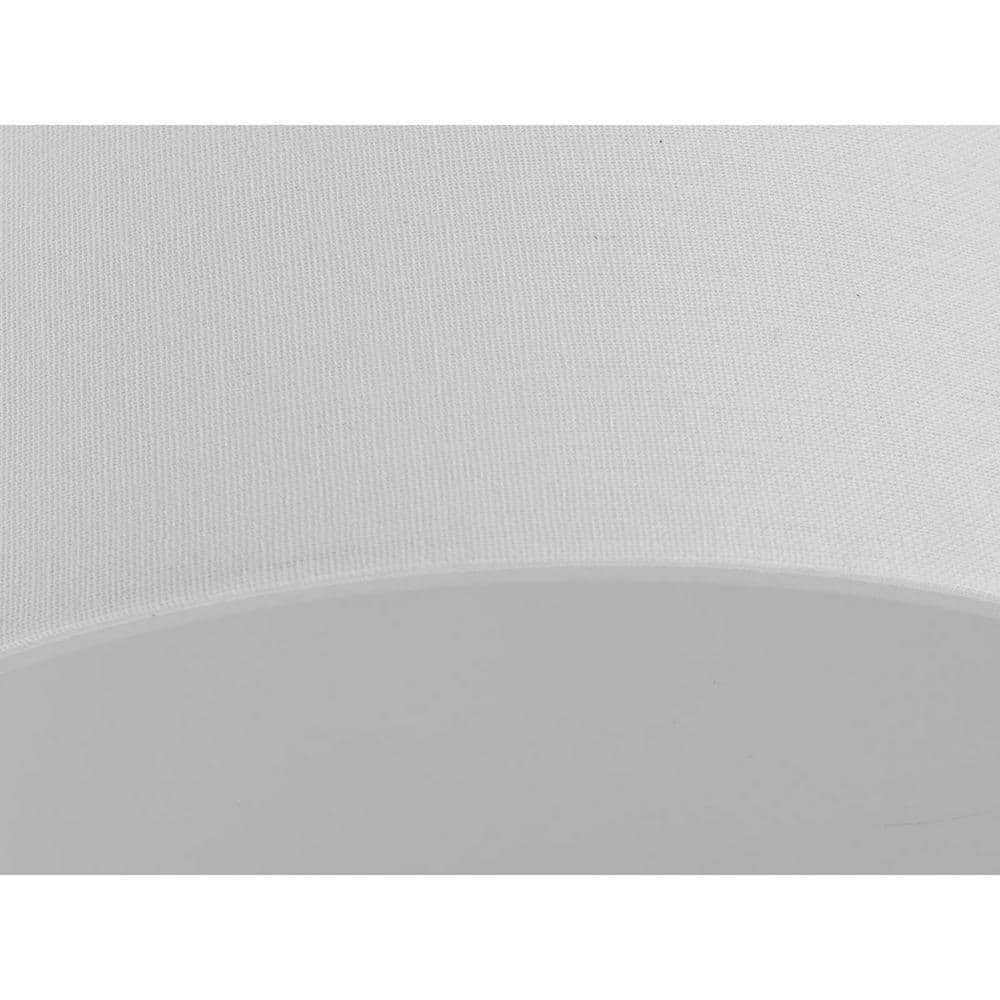 Inspire Collection 13 in. Transitional Brushed Nickel LED Bedroom Drum Shade Ceiling Light with White Linen Shade
