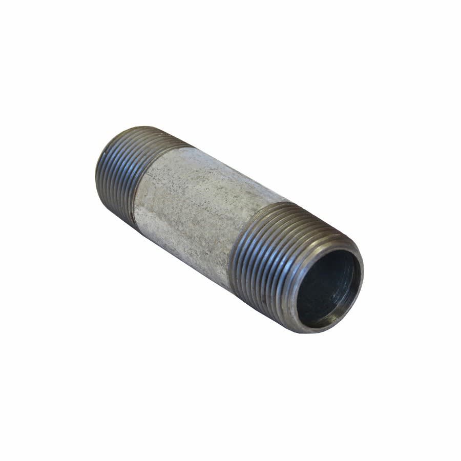 Butt Nipple, 2 in, 2 in L, MNPT, Steel, Galvanized, SCH 40/STD