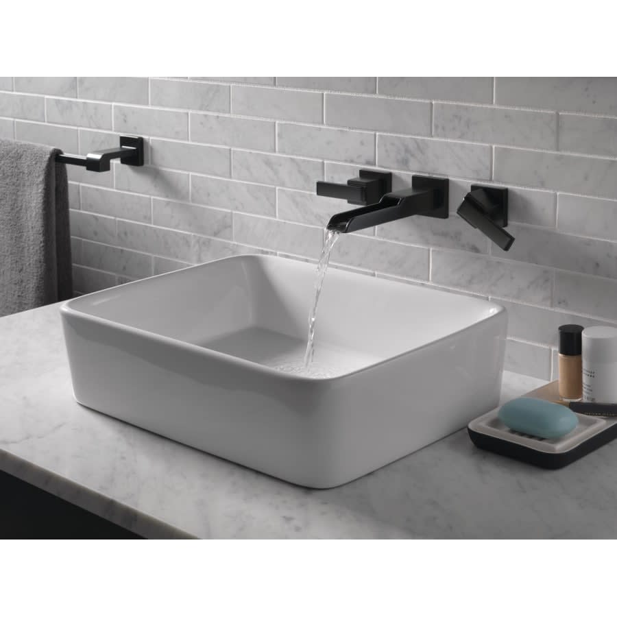 Ara 1.2 GPM Wall Mounted Waterfall Bathroom Sink Faucet - Metal Pop-up Drain Assembly Not Included