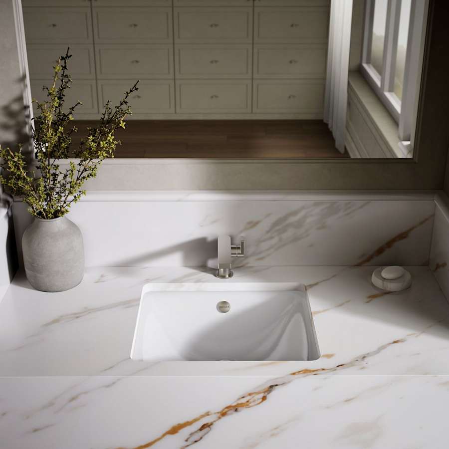 Iron Plains 18-9/16" Drop In Enameled Cast Iron Bathroom Sink with Overflow