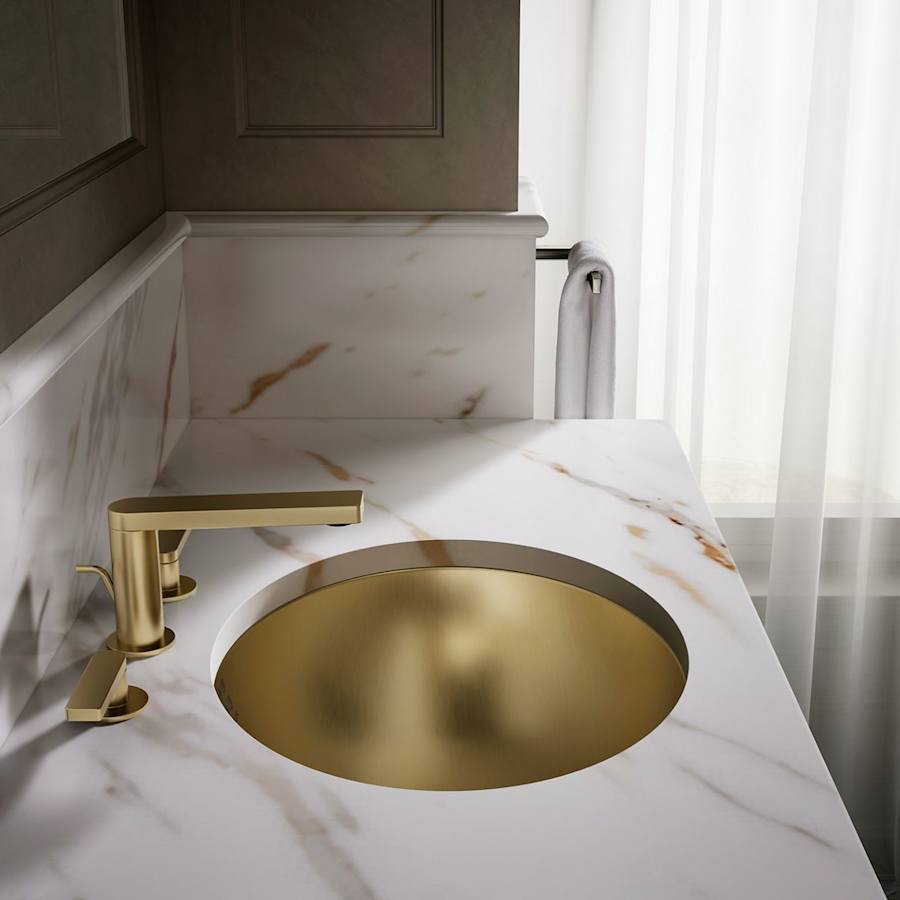 Bachata 16-11/16" Oval Stainless Steel Undermount Bathroom Sink with Overflow