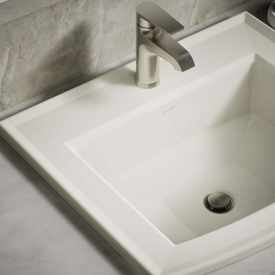 Archer 22-5/8" Drop In Bathroom Sink with 1 Hole Drilled and Overflow