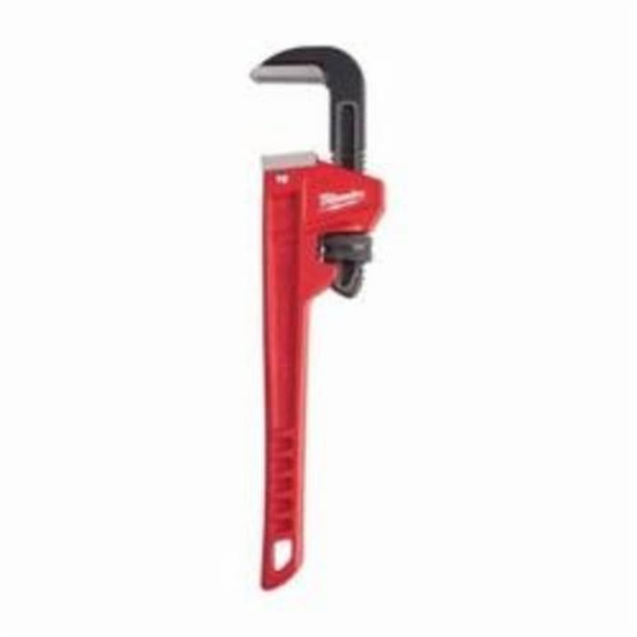 OVERBITE JAW Pipe Wrench, 18 in OAL, Hook Jaw, Aluminum Handle