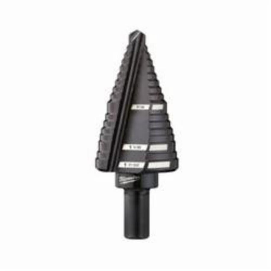 Step Drill Bit, 7/8 to 1-3/8 in, Max Hole Diameter, 5 Steps