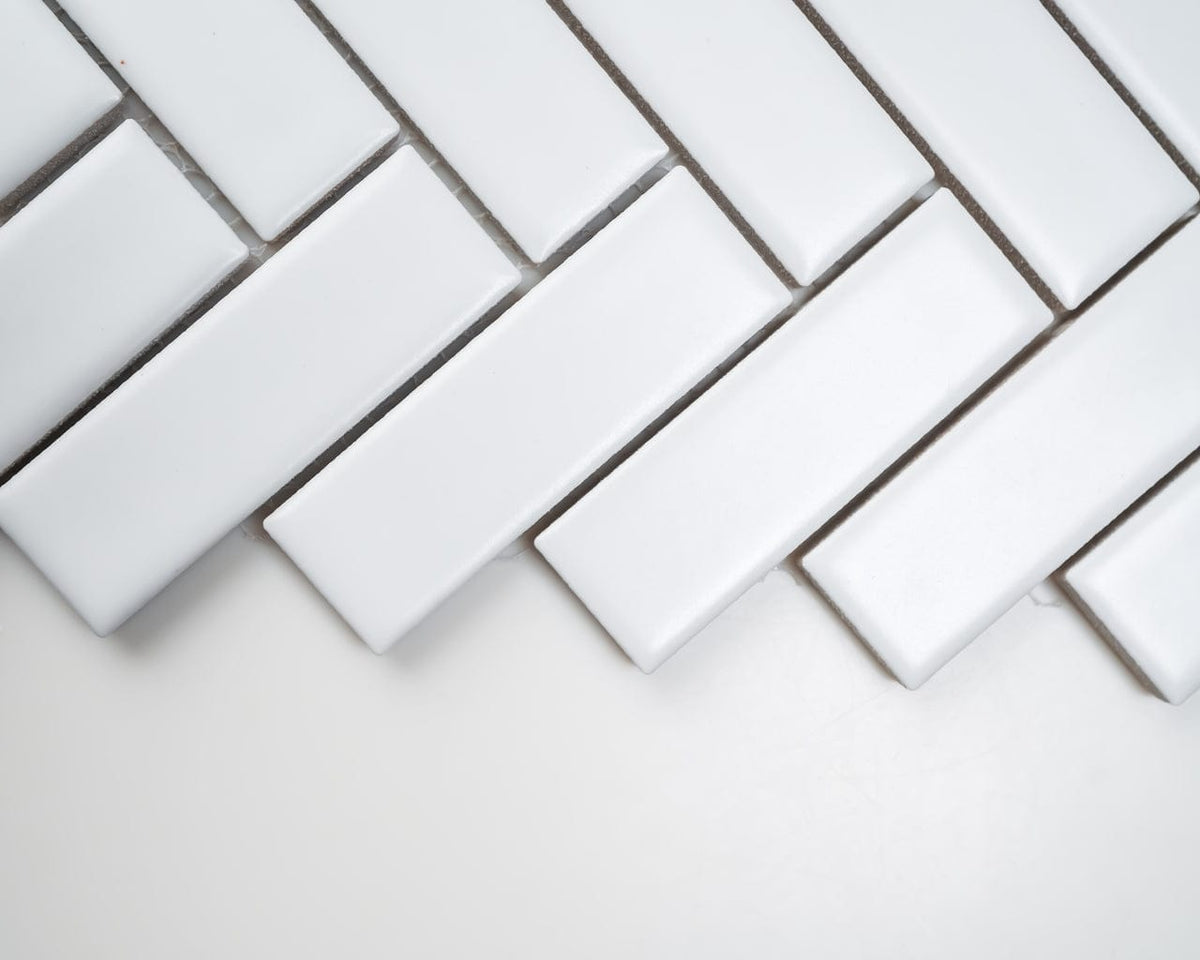 1x3 White Herringbone
