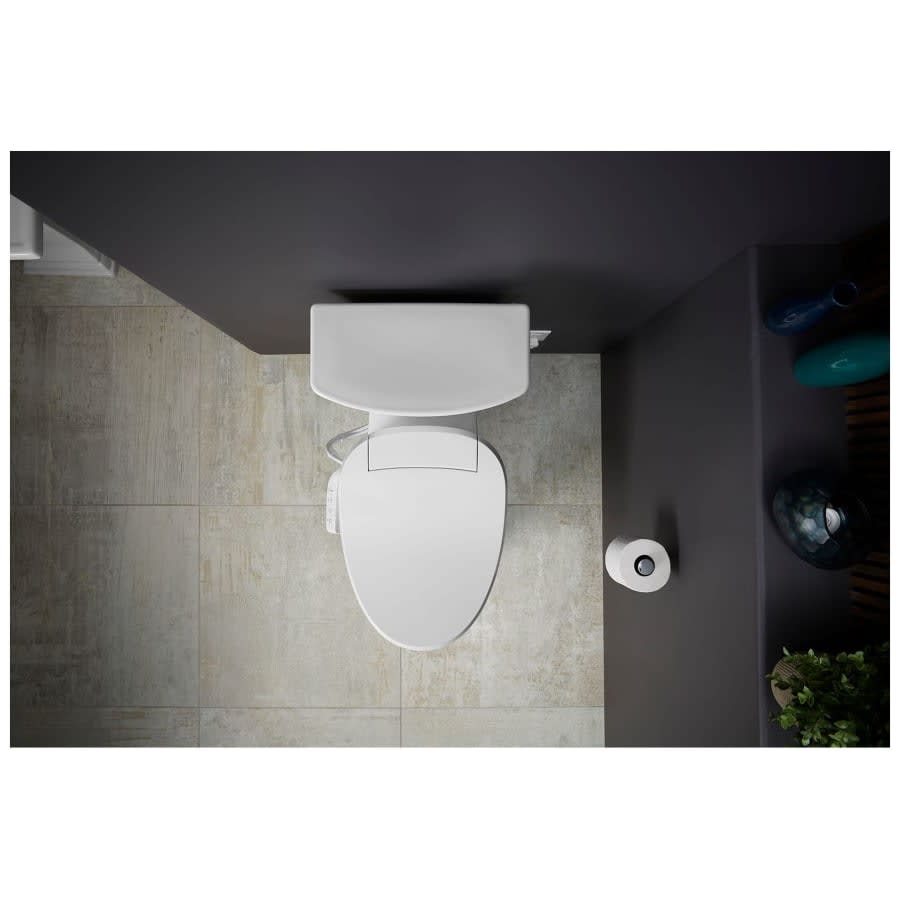 PureWash E545 Elongated Closed-Front Bidet Seat with Heated Seat, Adjustable Water Temperature and Pressure, Front and Rear Wash Modes, Automatically UV Light Self-Cleaning Wand, Quiet-Close, Quick-Release, and LED Night Light Technologies