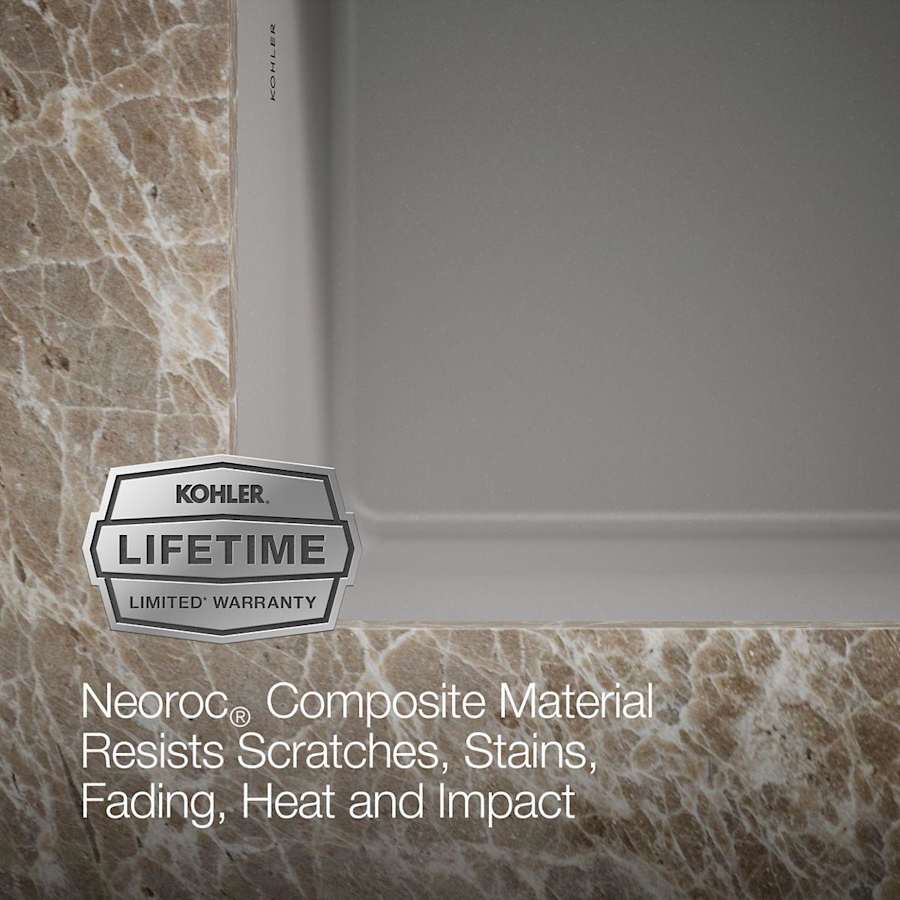 Cairn 33-1/2" Undermount Single Bowl Neoroc Granite Composite Kitchen Sink with Bottom Sink Rack