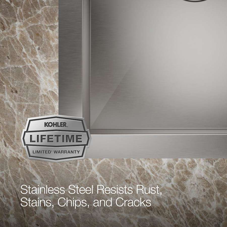 Vault 33" Double Basin Top-Mount/Under-Mount 18-Gauge Stainless Steel Kitchen Sink with SilentShield and Bottom Sink Rack