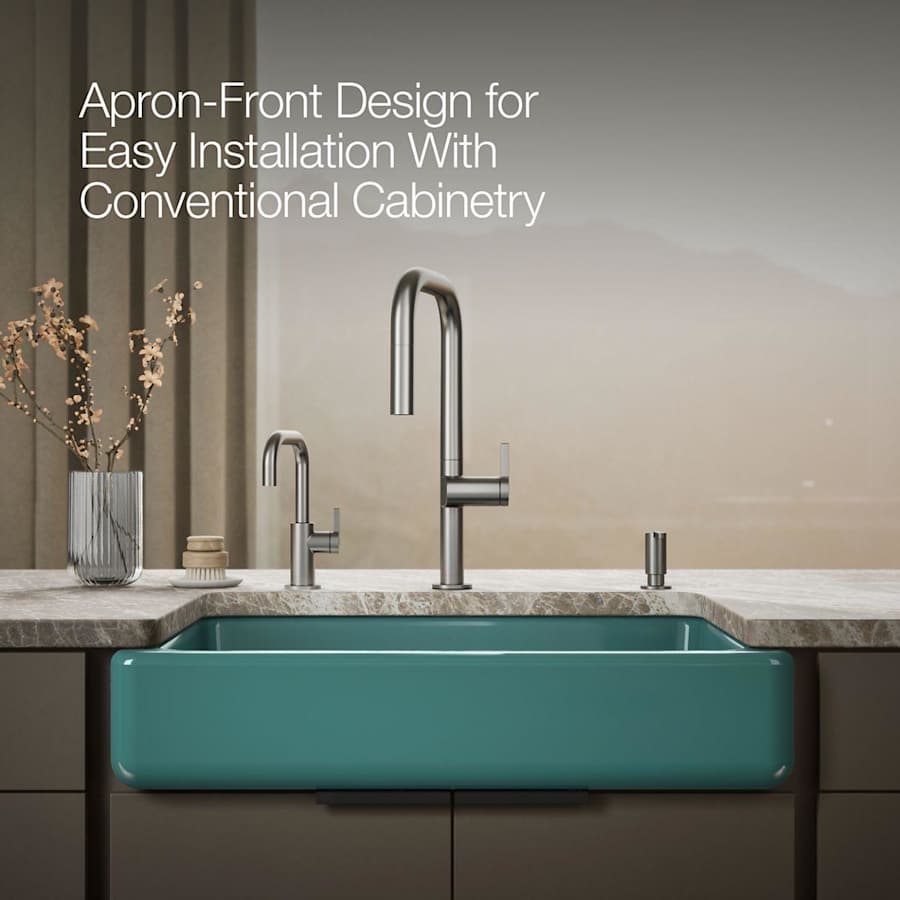 Whitehaven 32-1/2" Self-Trimming Farmhouse Single Basin Enameled Cast Iron Kitchen Sink
