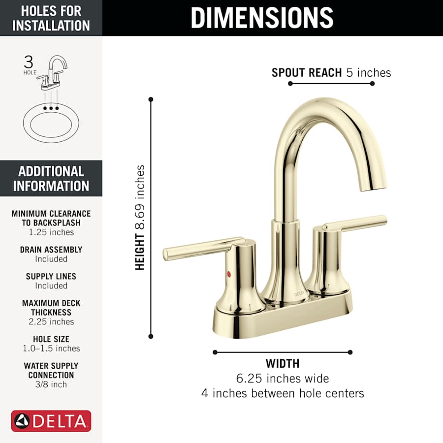 Trinsic 1.2 GPM Centerset Bathroom Faucet with Metal Push-Pop Drain Assembly