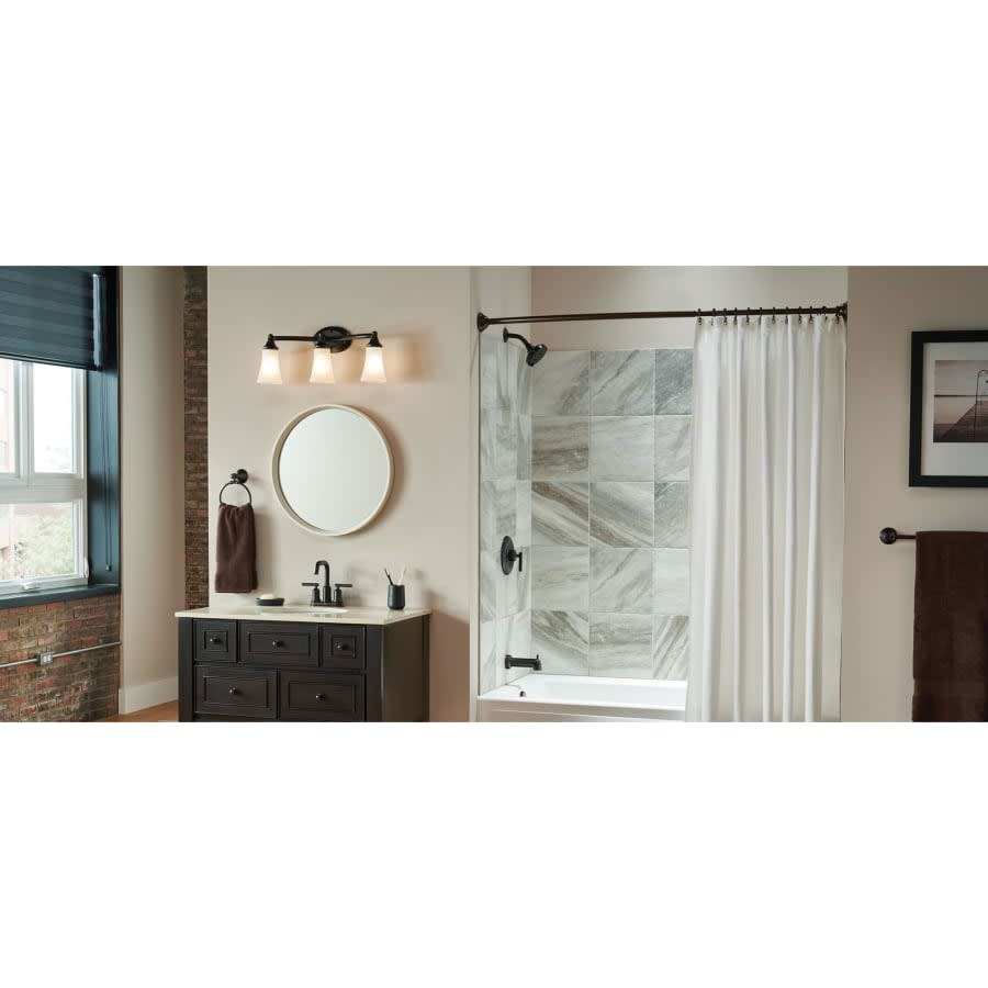 Eva 23" Wide 3 Light Bathroom Vanity Light with Frosted Shades