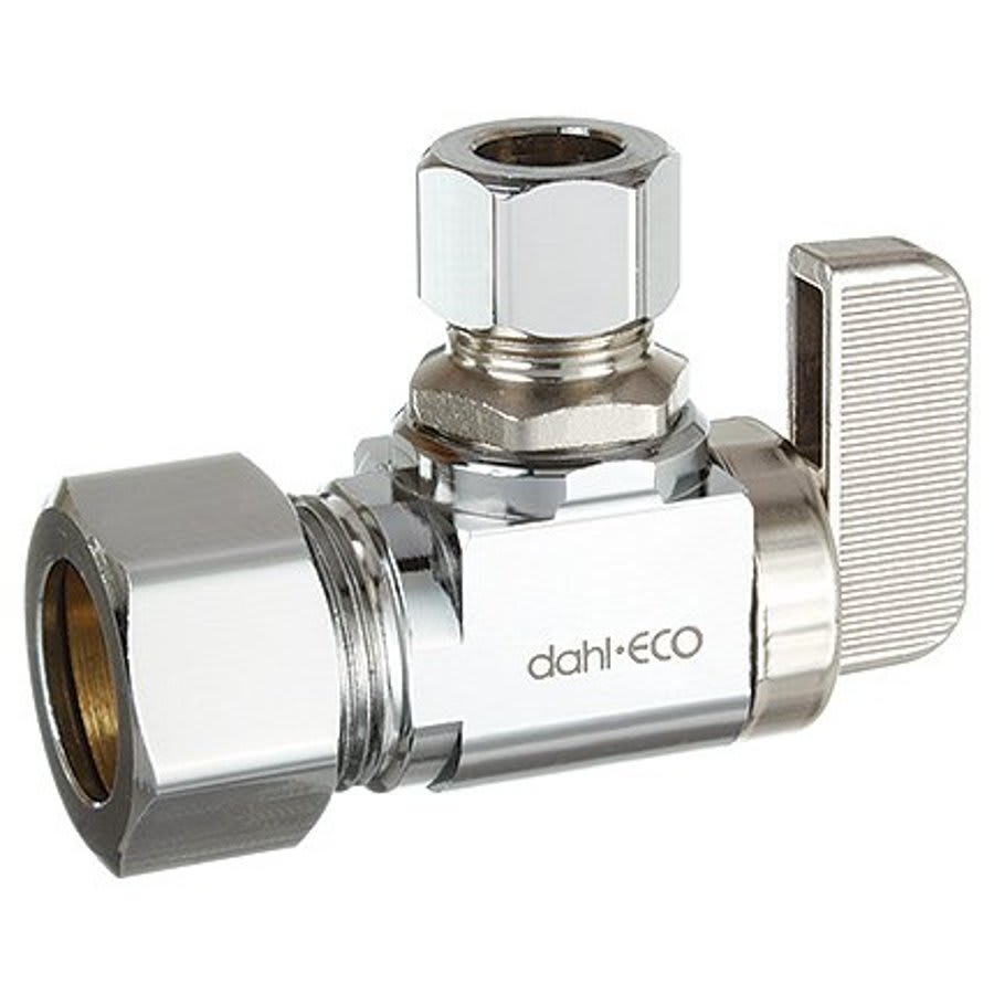 Multi Turn Dual Stop, 5/8 x 3/8 x 3/8 in, Comp, Chrome