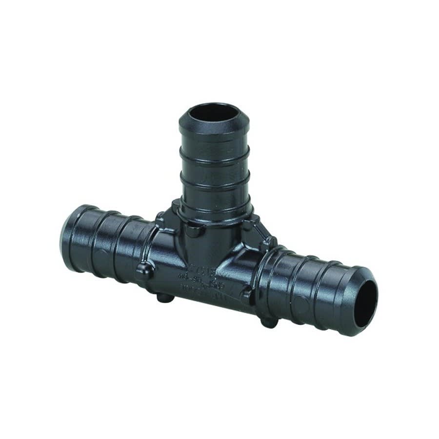 Tee, 1 x 3/4 x 1 in, Crimp PEX, Poly