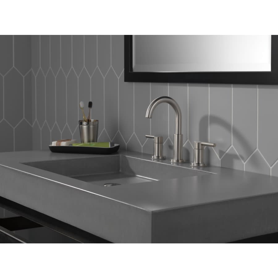 Nicoli 1.2 GPM Widespread Bathroom Faucet with Lever Handles and Push Pop-Up Drain Assembly