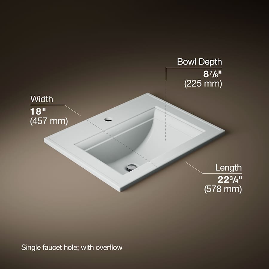 Memoirs Stately 17" Drop In Bathroom Sink with 1 Hole Drilled and Overflow