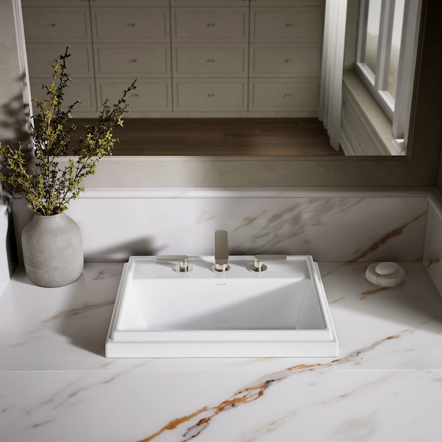 Tresham 20" Drop In Bathroom Sink with 3 Holes Drilled and Overflow