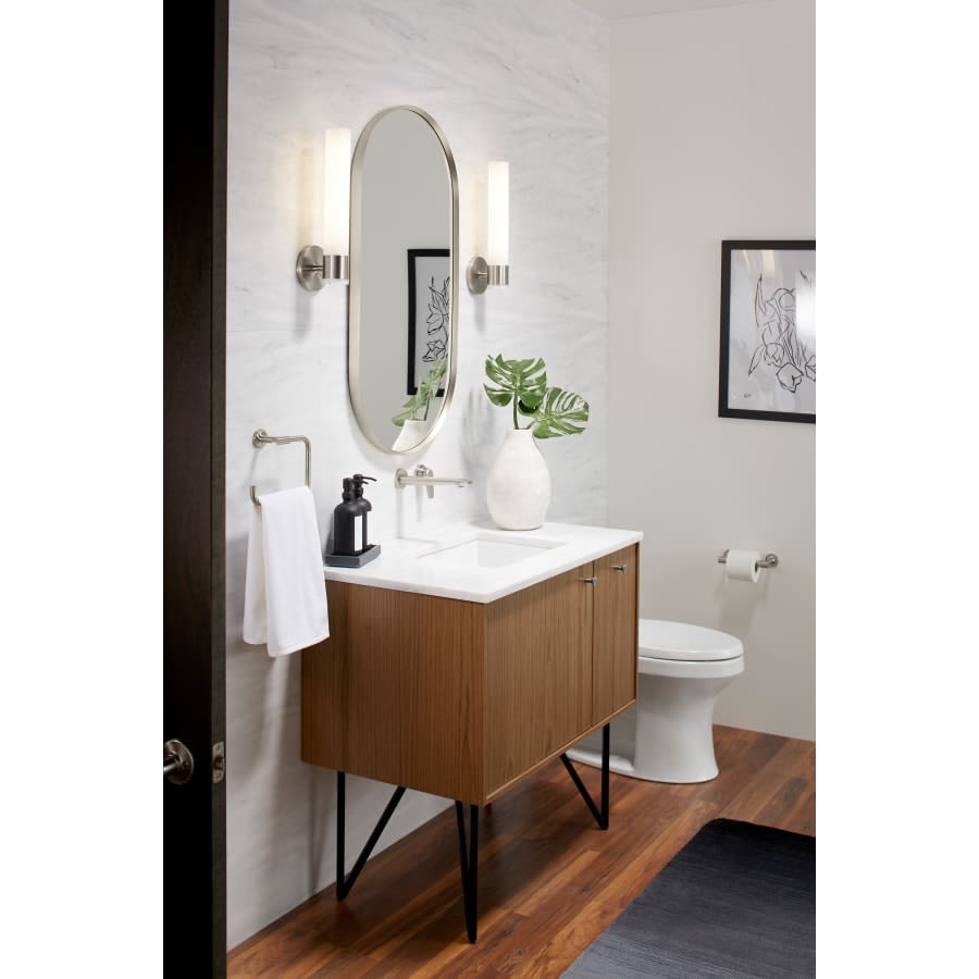 Essential 20-1/16" W x 40-1/16" H Modern Oval Framed Bathroom Wall Mirror