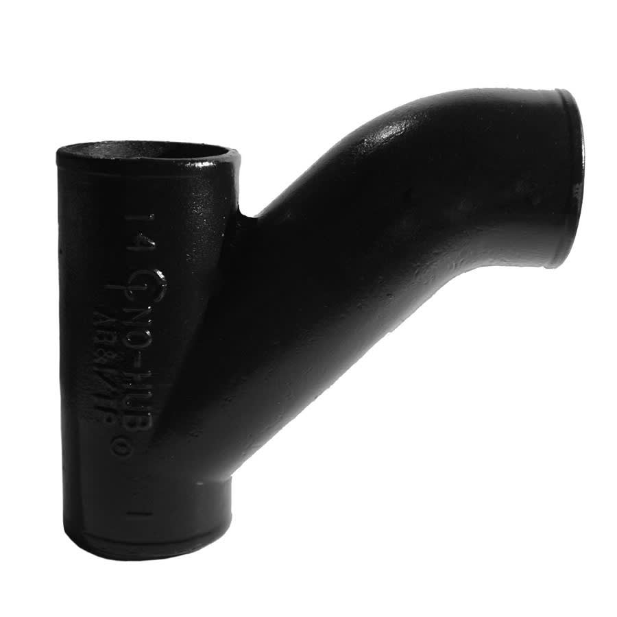 Combination Wye and 1/8 Bend, 8 x 4 in, No Hub, Cast Iron