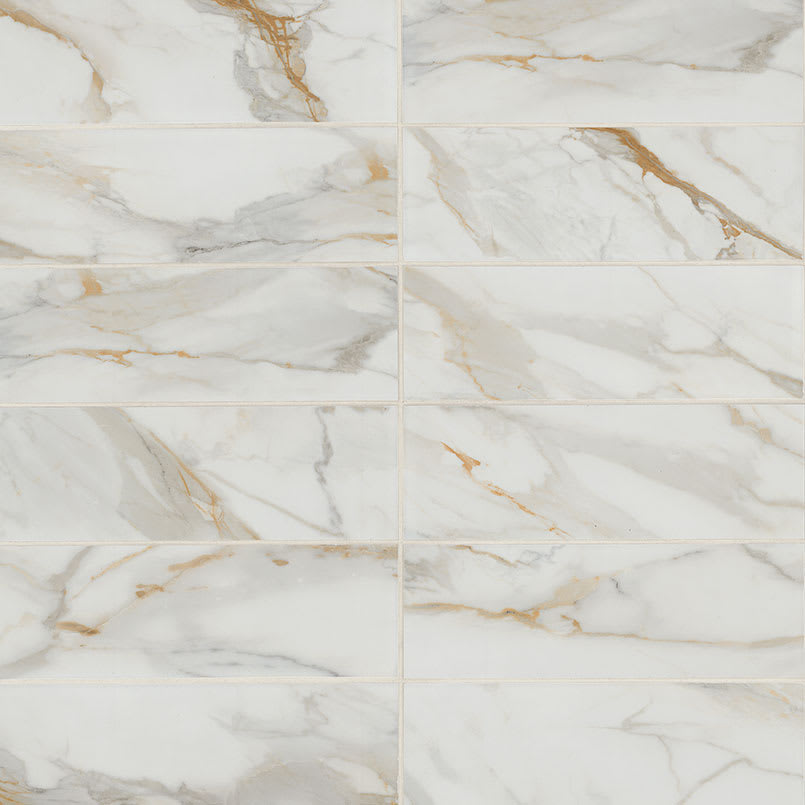 Calacatta Gold Matte Subway Tile