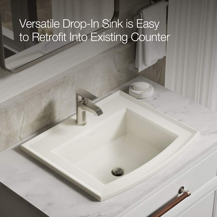 Archer 22-5/8" Drop In Bathroom Sink with 1 Hole Drilled and Overflow