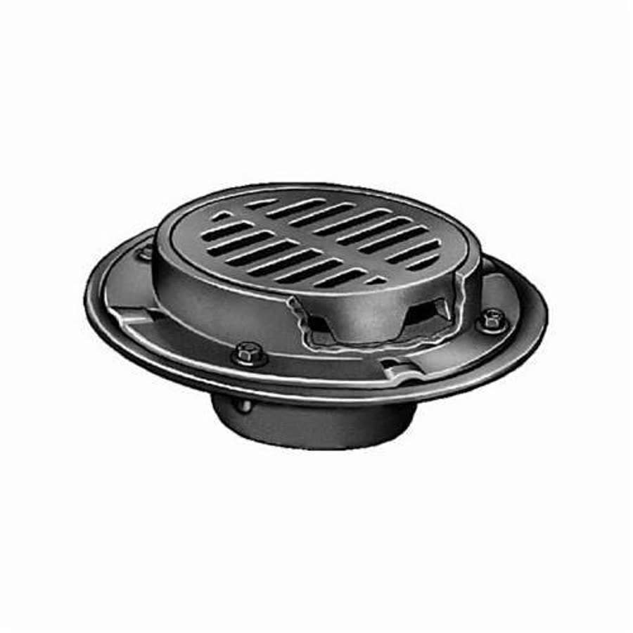 2120 Floor Drain, 4 in Outlet, No Hub, 8-1/2 in Round Cast Iron Top