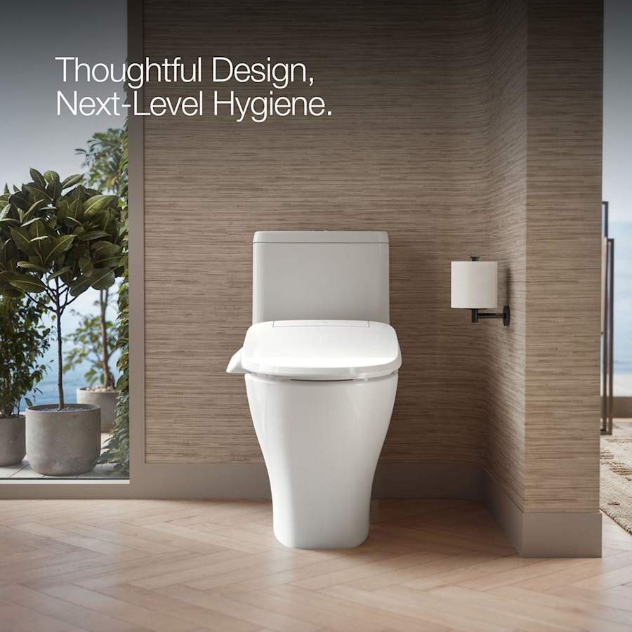 PureWash E545 Elongated Closed-Front Bidet Seat with Heated Seat, Adjustable Water Temperature and Pressure, Front and Rear Wash Modes, Automatically UV Light Self-Cleaning Wand, Quiet-Close, Quick-Release, and LED Night Light Technologies