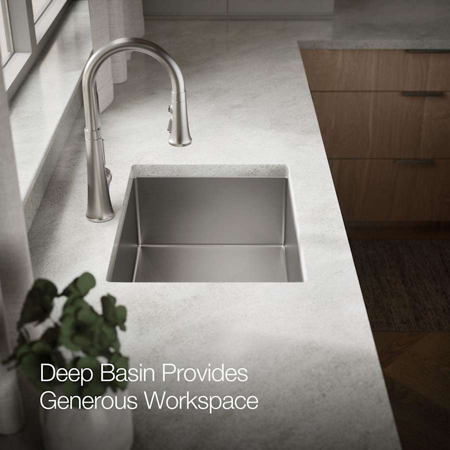 Strive 24" Single Basin Undermount 16-Gauge Stainless Steel Kitchen Sink with SilentShield
