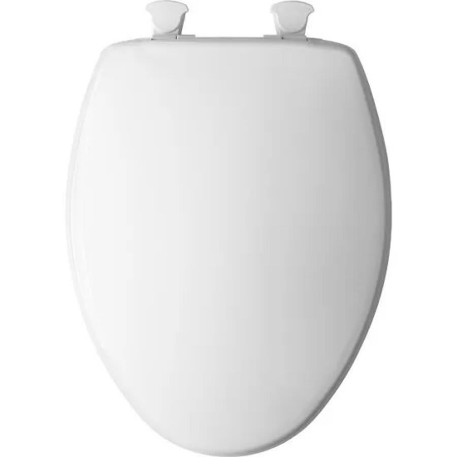 Toilet Seat, Elongated Bowl, Closed Front, With Cover, Plastic, White