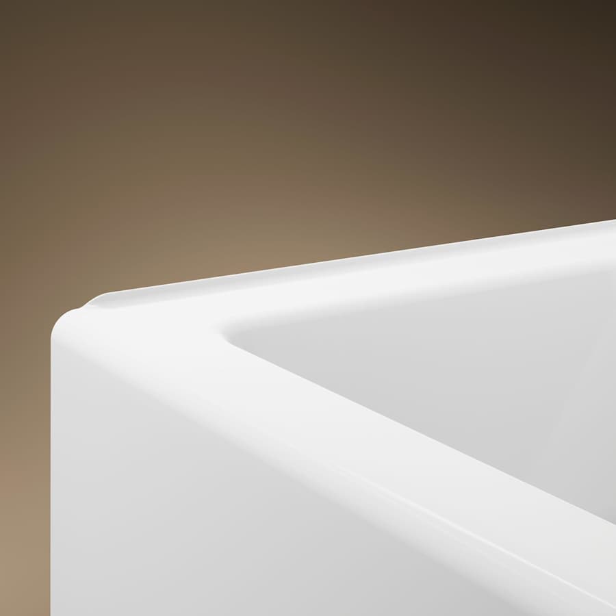 Bellwether Bath Tub 66" L x 32" W Cast Iron Soaking for Three Wall Alcove Installations with Integral Apron and Right Drain