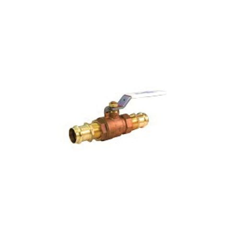 2-Piece Ball Valve, 1-1/4 in, Press, Full Port, Plated Brass Ball, Bronze
