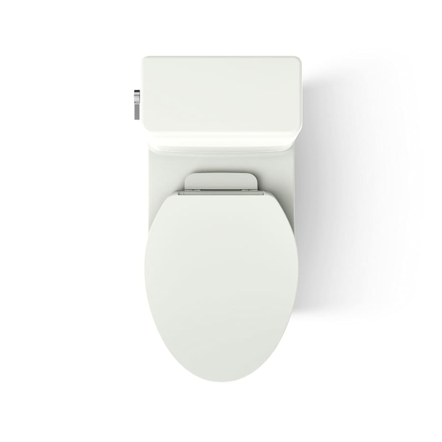 Reach 1.28 GPF One-Piece Compact Elongated Chair Height Toilet with Skirted Trapway and Left Hand Trip Lever - Seat Included