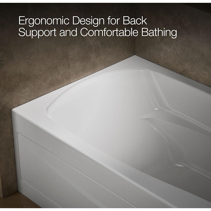 Mariposa 6 Foot Three Wall Alcove Soaking Tub with Right Hand Drain