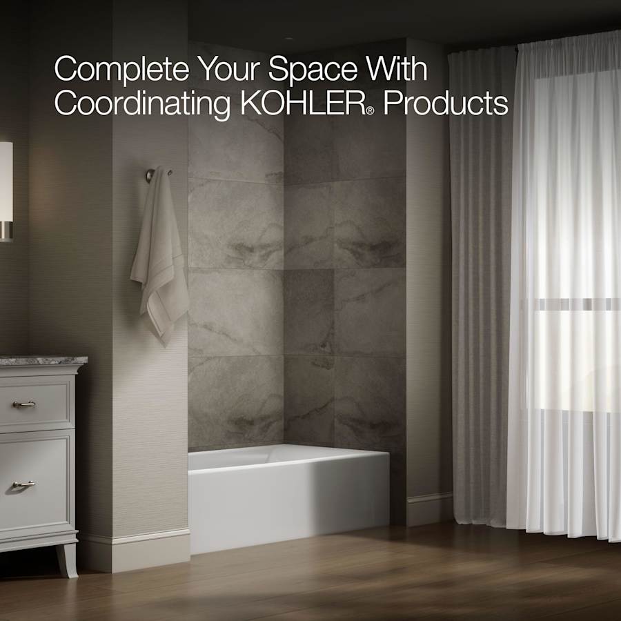 Entity 60" x 30" Three Wall Alcove Acrylic Soaking Tub with Left Drain