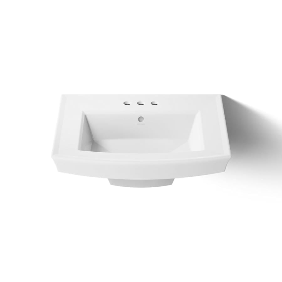 Archer 24" Pedestal Bathroom Sink with 3 Holes Drilled and Overflow