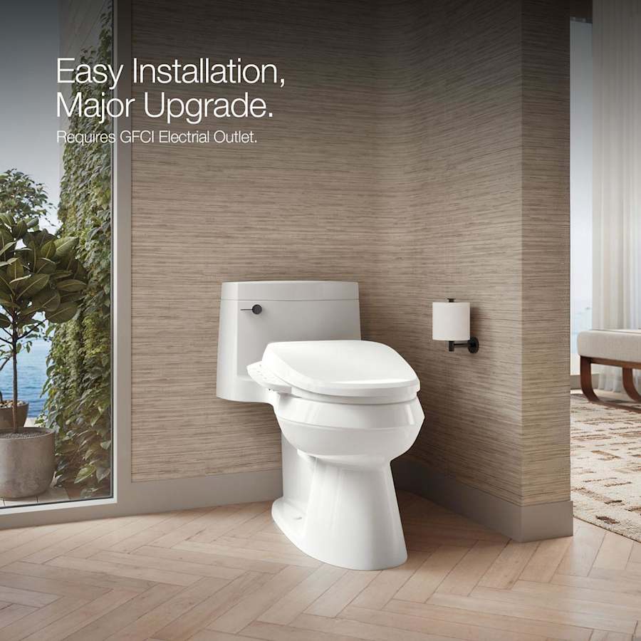 PureWash E590 Elongated Bidet Toilet Seat with Heated Seat, Self-Cleaning UV Technology, Adjustable Water Temperature, Warm-air Drying, and 2 Spray Options