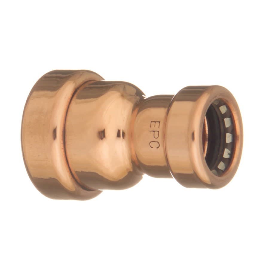 CopperLOC™ Reducer Coupling, 3/4 x 1/2 in, Push, Copper