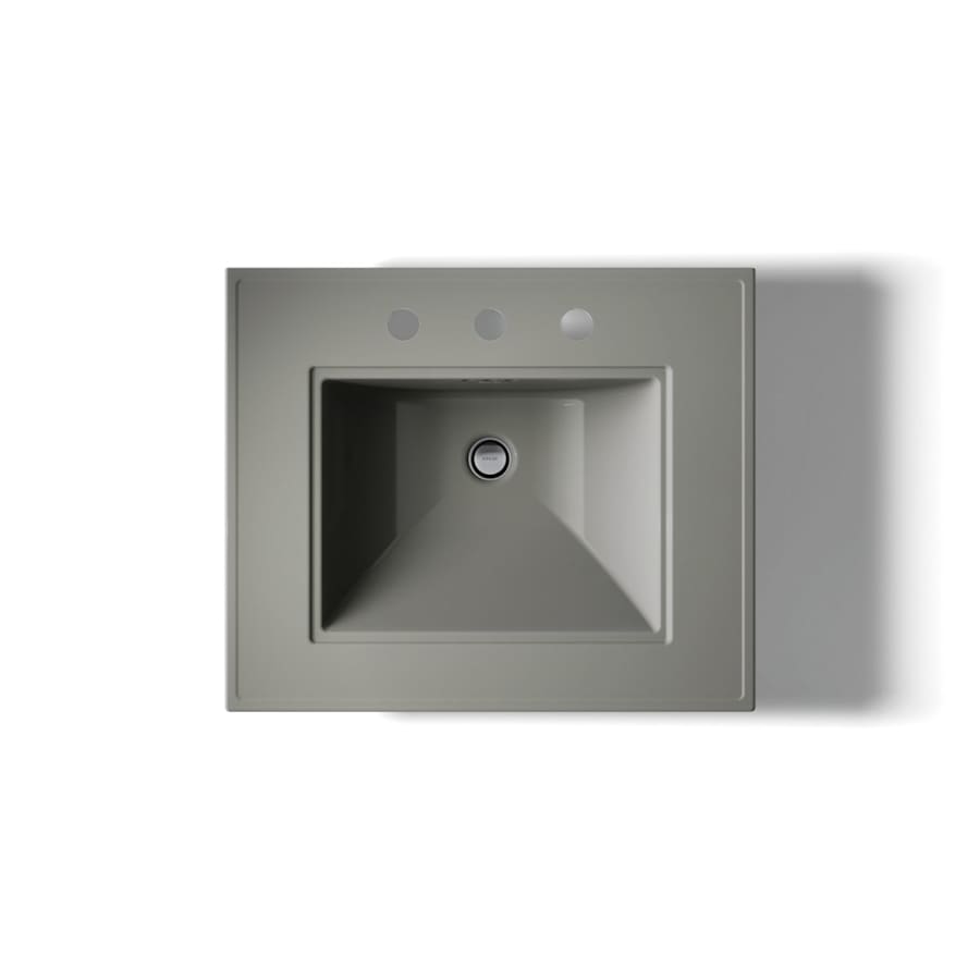 Memoirs Stately 24-1/2" Fireclay Pedestal Sink with Overflow and 3 Faucet Holes at 8" Centers