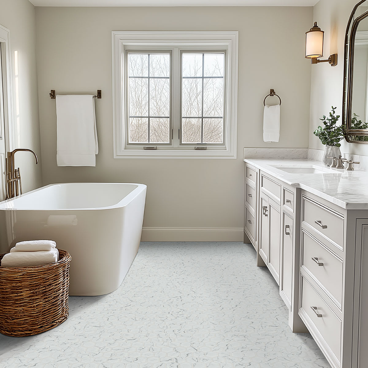 Carrara Matte 2" Hexagon