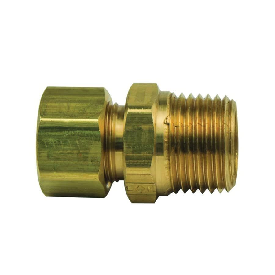 Union, 1/2 in, Comp x MNPT, Brass, Rough Brass, Domestic