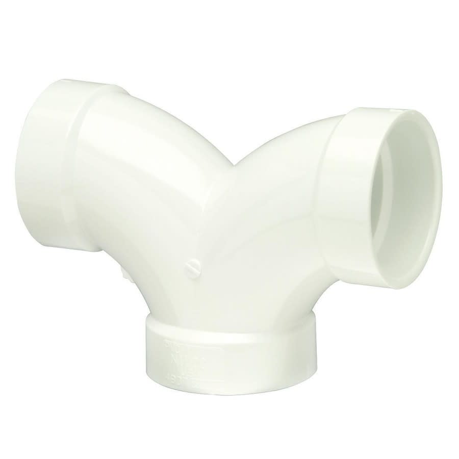 Double 90 deg Elbow, 4 in, Hub, DWV, PVC