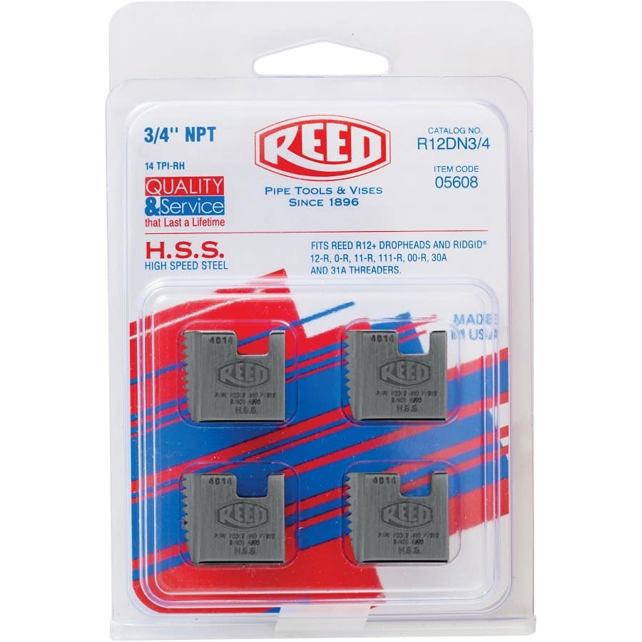 R12+ Segmental Die, 3/4 in, NPT Thread, Right Hand Thread, 4 Pieces, HSS