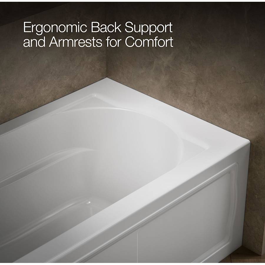 Devonshire Collection 60" Three Wall Alcove Soaking Bath Tub with Left Hand Drain